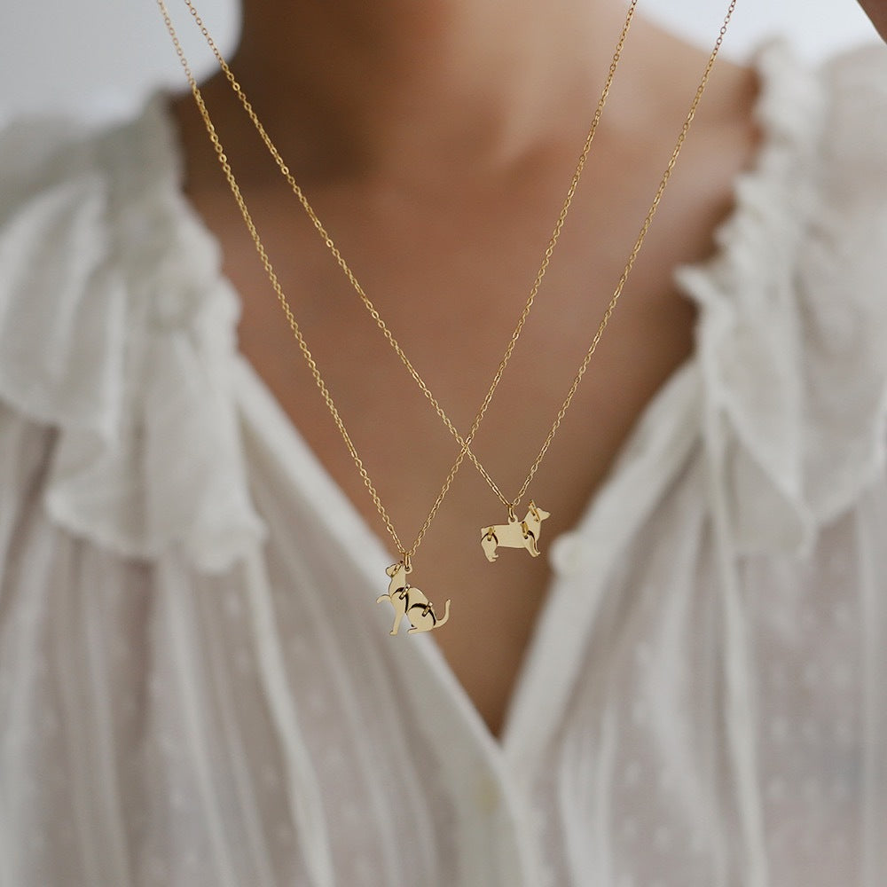 Cute Animal Building Block Pendant Necklace