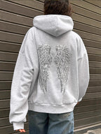 Sweet & Spicy Style Wings Sequin Casual Hoodie and Trousers