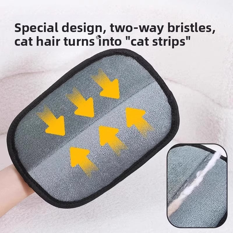 Pet Static Hair Removal Glove Dual Direction Brush