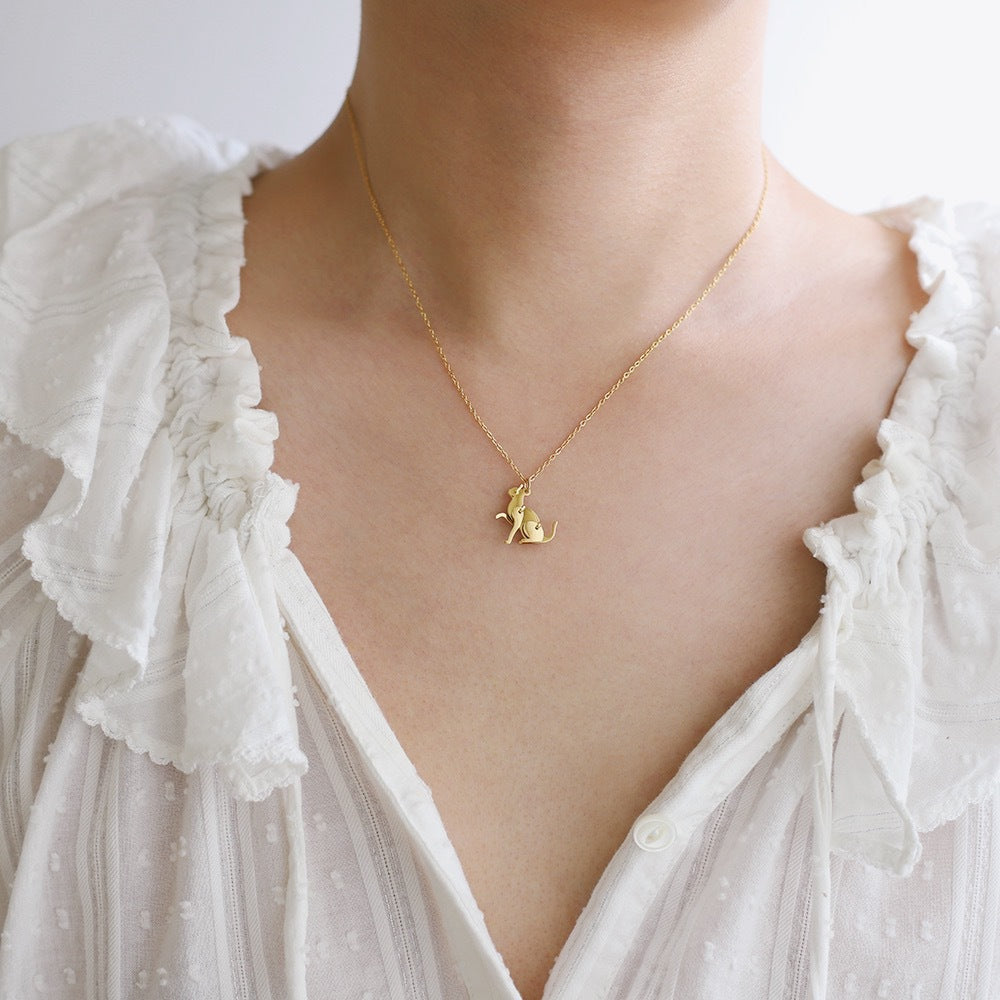 Cute Animal Building Block Pendant Necklace