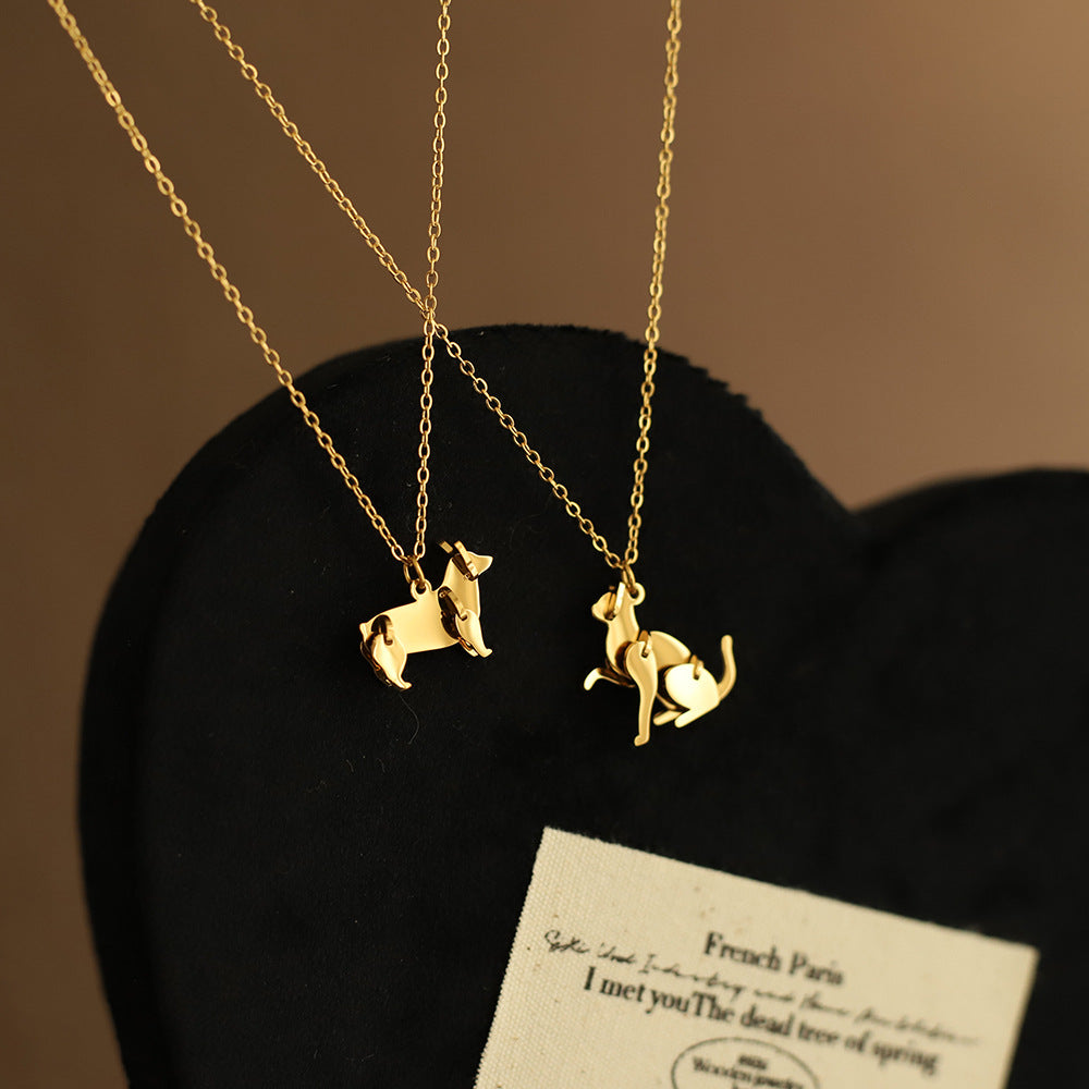 Cute Animal Building Block Pendant Necklace