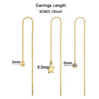 Titanium Steel Tassel Star Crystal Drop Earrings