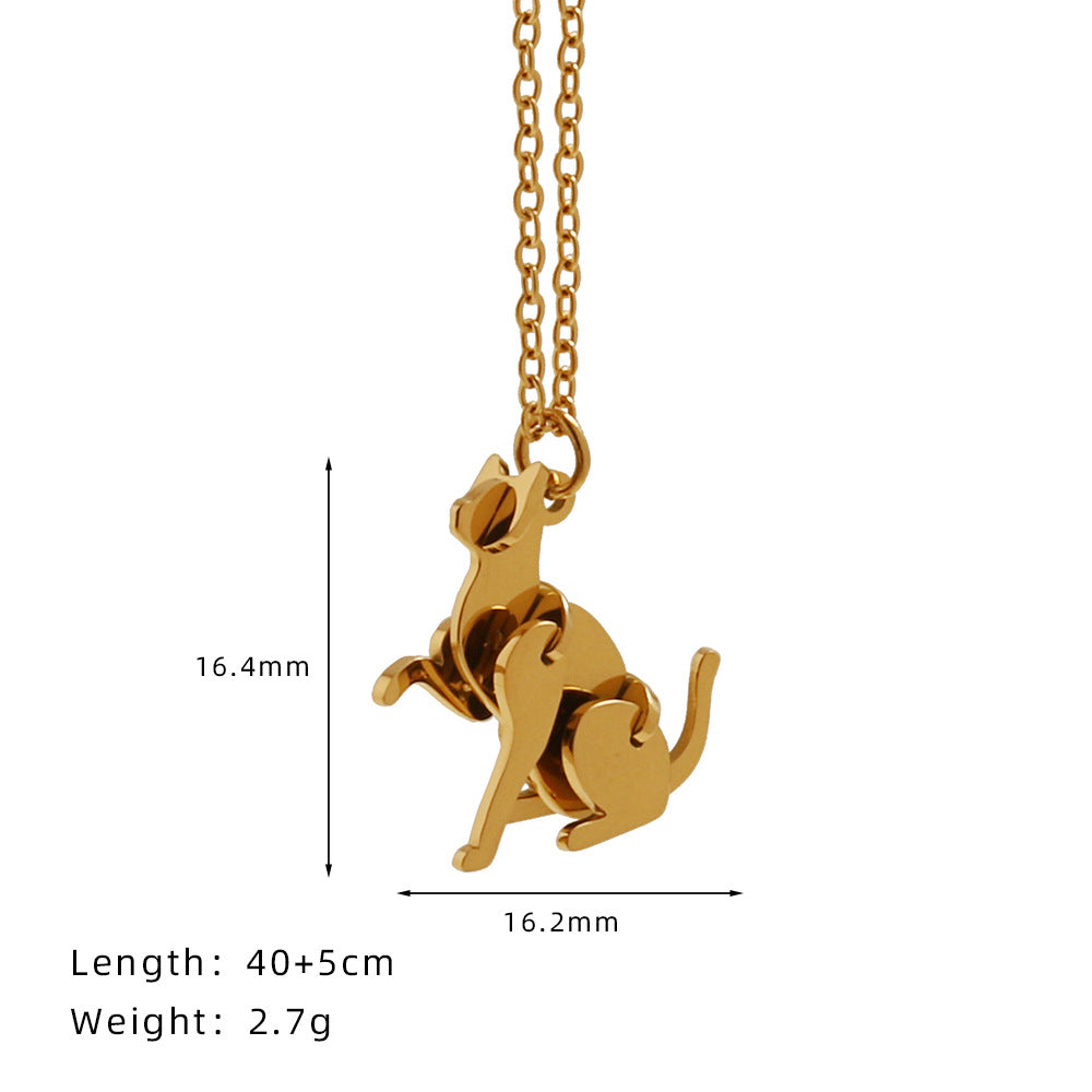Cute Animal Building Block Pendant Necklace